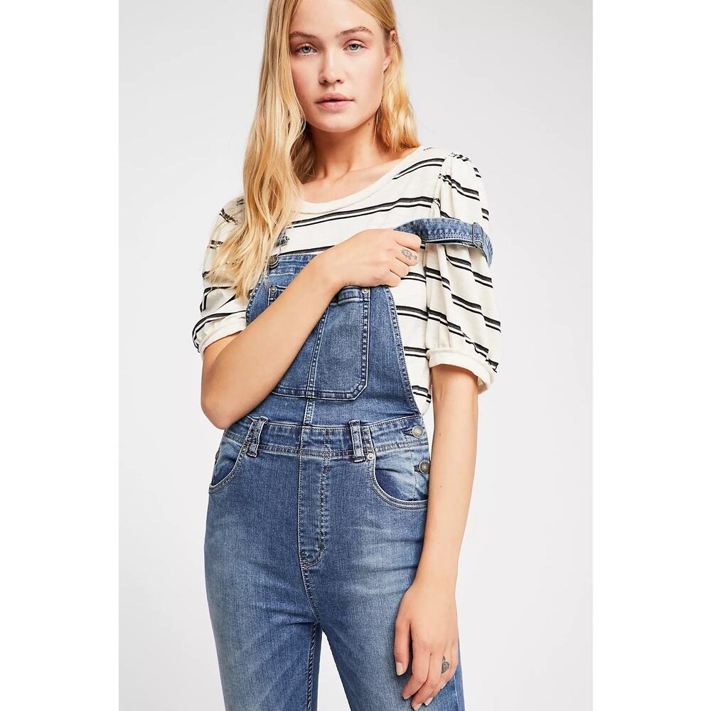 Free People / We The Free Slim Ankle Denim Overalls / sz 27